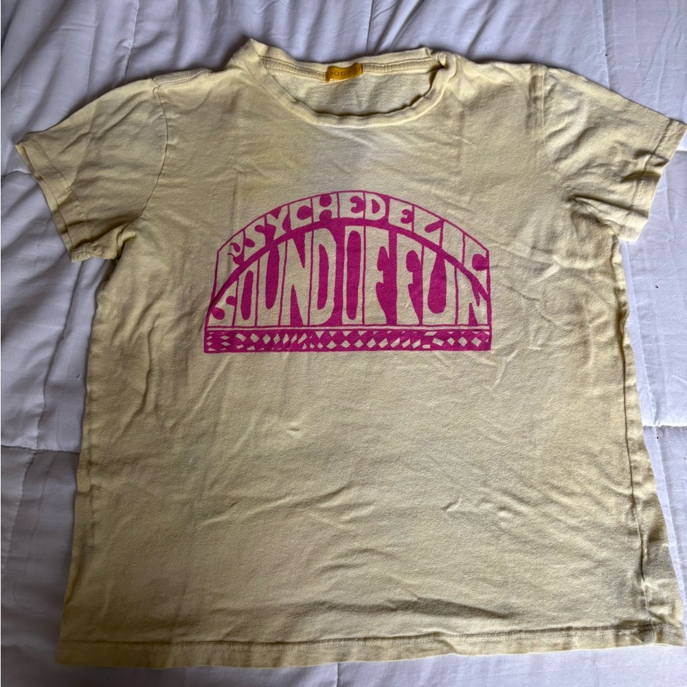Psychedelic Sound of Fun Womens Yellow T-Shirt